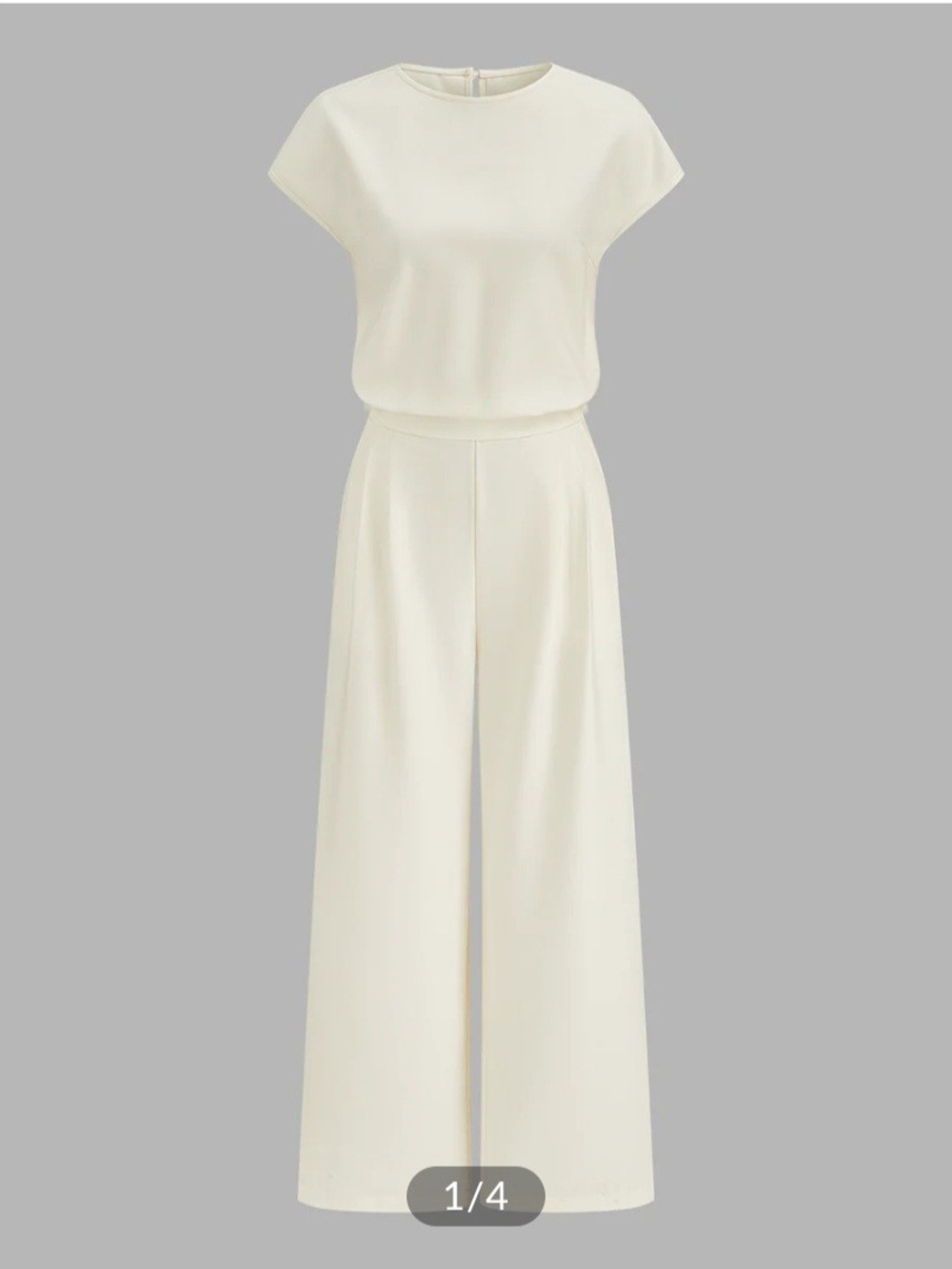 NWT Commense Cap Sleeve Open Back Wide Leg Jumpsuit, Large